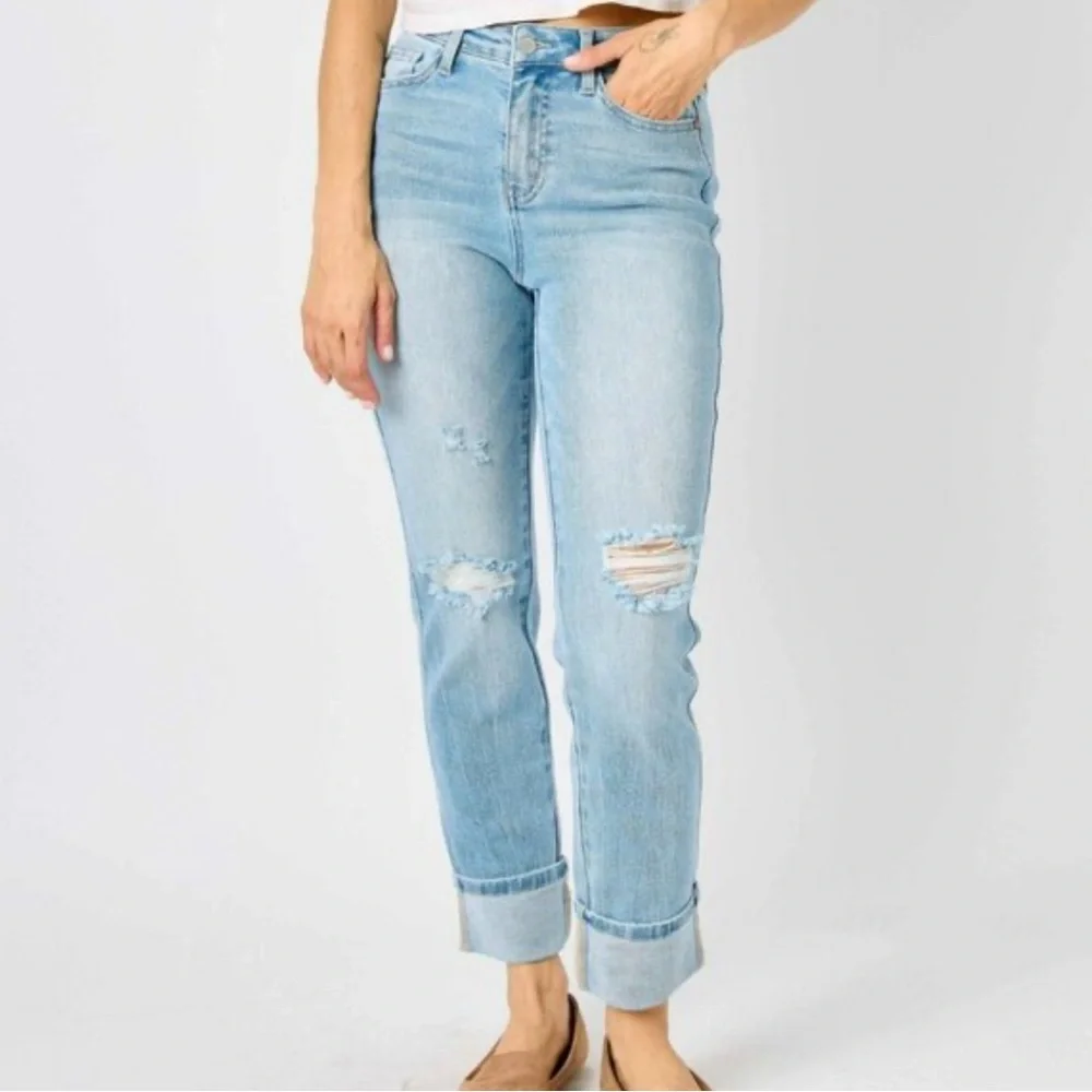 Judy Blue Star Pocket Boyfriend Jeans size 18 W